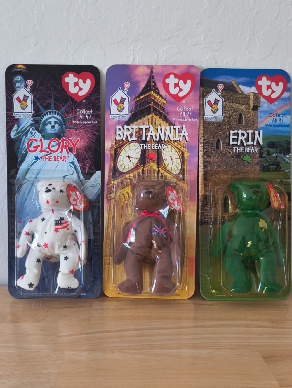 Ty® Mini Beanie Babies Set of 3 Glory, Brittania and Erin